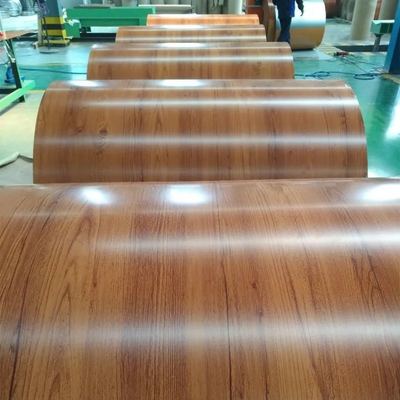 JIS SUS Galvanized Ppgi Steel Coil Zinc Coated Wood Printed Paint 0.18 - 1.5mm